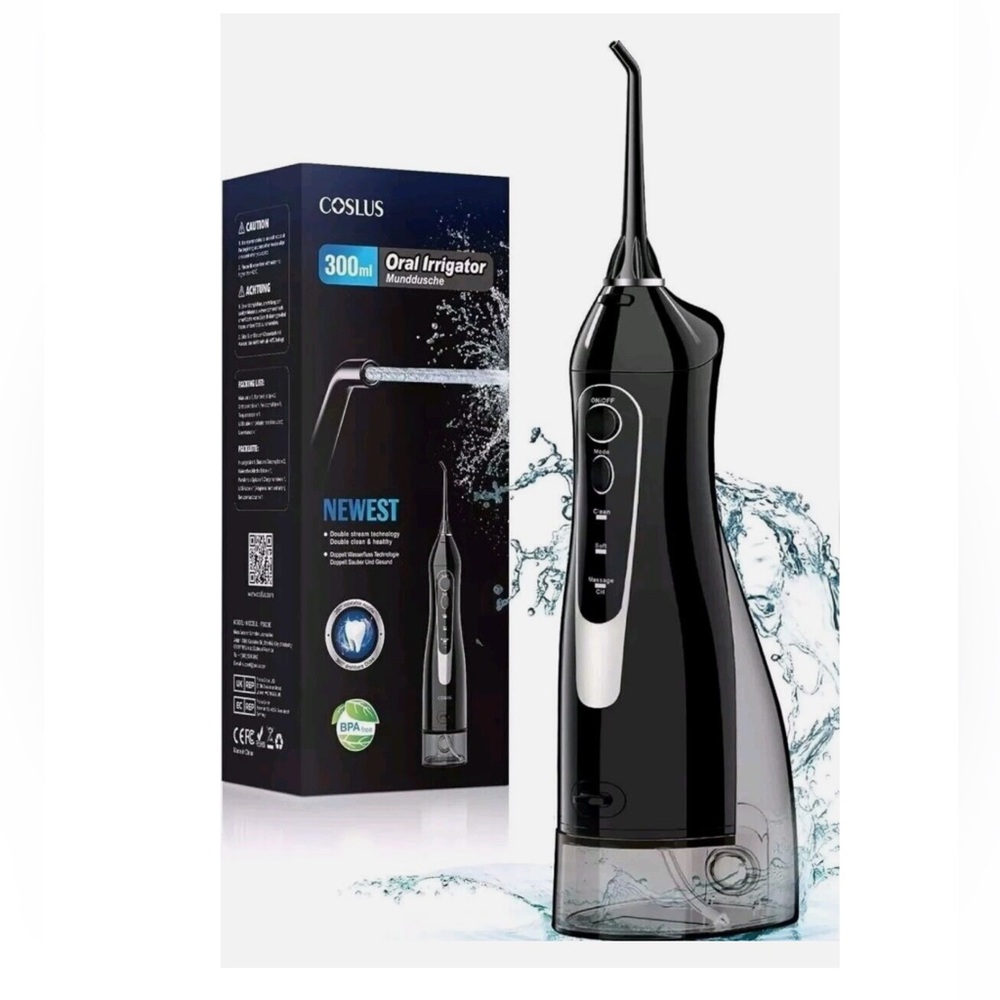 New COSLUS Water Dental Flosser Oral Irrigator Cordless 300ML Rechargeable